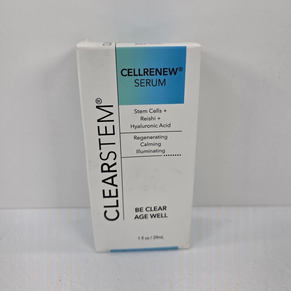 CLEARSTEM CELLRENEW Serum 1oz Stem Cells Reishi Hyaluronic Acid Anti-Aging Acne